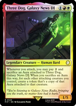 MTG FOIL Three Dog, Galaxy News DJ - Fallout Commander #120 - Image 1