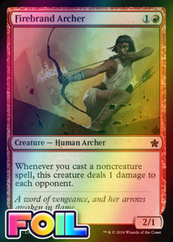x1 Firebrand Archer FDN Foundations MTG 196 FOIL COMMON M/NM 1x - Image 1