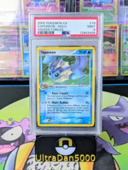 Vaporeon 19/115 PSA 9 | Unseen Forces | Pokemon TCG Graded Card - Image 1