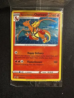 Pokemon TCG Special Delivery Charizard SWSH075 Promo HOLO BLEED/SWIRL - Image 1