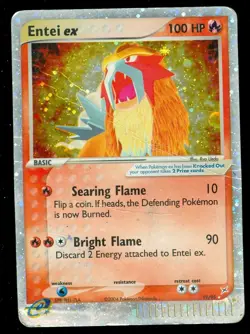 Pokemon ENTEI EX 91/95 Team Magma vs Team Aqua ULTRA RARE - HEAVY PLAY, CREASING - Image 1