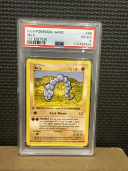 1999 Base Set 1st Edition Rare Onix Pokemon PSA 4 56/102 - Image 1