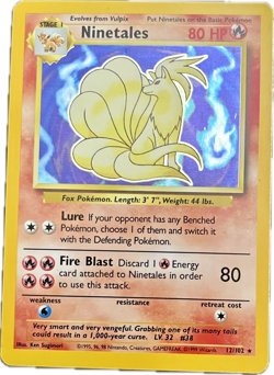 Pokemon TCG Ninetales Base Set 12/102 Unlimited Holographic Holofoil Rare NM - Image 1