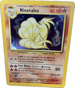 Pokemon TCG Ninetales Base Set 12/102 Unlimited Holographic Holofoil Rare NM - Image 3