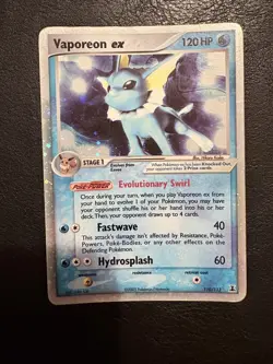 Pokemon TCG Vaporeon EX EX Delta Species 110/113 Holo Rare EX - Image 1