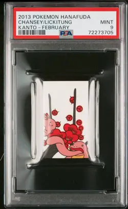 Pokemon Chansey & Lickitung Kanto - February Hanafuda 2013 PSA 9 MINT - Image 1
