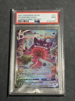 Pokemon Gengar VMAX Fusion Strike Secret Rare Full Alt Art #271 PSA 9 Mint - Image 1
