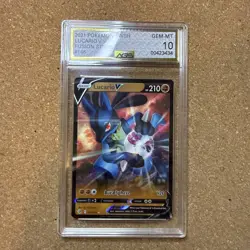 2021 Pokemon Lucario V 146/264 Fusion Strike Sword & Shield AGS 10 GEM MINT FS - Image 1