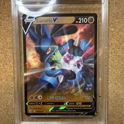 2021 Pokemon Lucario V 146/264 Fusion Strike Sword & Shield AGS 10 GEM MINT FS - Image 4
