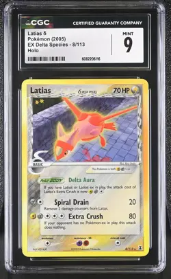 CGC 9 MINT Latias 2005 EX Delta Species 8/113 Holo Pokemon Card - Image 1