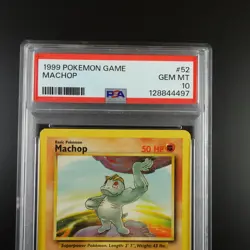 PSA 10 Machop 52/102 Base Set 1999 Non Holo Graded Pokemon Card - Image 2