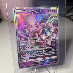 Pokemon Mewtwo GX TCG SM196 Holo Rare Card SMP Promo Near Mint - Image 1