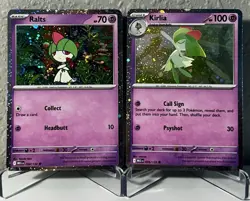 Ralts 058/132 & Kirlia 059/132 Me01:Mega Evolution COSMOS HOLO CARDS Pokemon TCG - Image 1