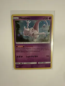 Mewtwo SM77 Black Star Promo: Sun and Moon Pokemon Tcg Holo Card Lightly Played - Image 1