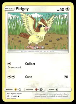 Pokemon Cards Pidgey 121/181 Team Up Sun & Moon Common NM - Image 1