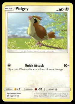 Pokemon Cards Pidgey 122/181 Team Up Sun & Moon Common NM - Image 1