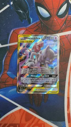 Pokemon TCG Mewtwo & Mew GX SM191 Holo Damaged - Image 2