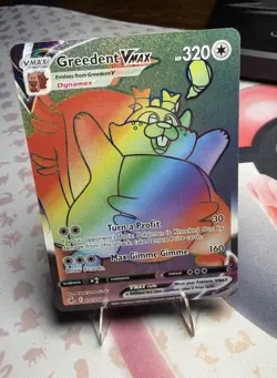 Pokemon Greedent VMAX Holo Card 272/264 Secret Rainbow Swsh08: Fusion Strike - Image 1