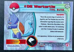 Pokemon #8 Wartortle Card Foil Holo Topps Chrome 2000 TV Animation Series 1 - Image 3