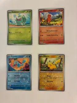 COSTCO Pokemon 151 Cosmo Holo Promo set Pikachu Squirtle Charmander Bulbasaur - Image 1