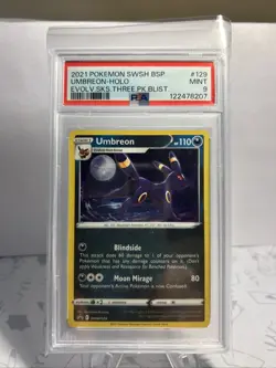 2021 Pokemon Sword & Shield Umbreon SWSH129 Black Star Promo Holo - PSA 9 - Image 1