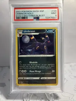 2021 Pokemon Sword & Shield Umbreon SWSH129 Black Star Promo Holo - PSA 9 - Image 2