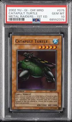 2002 YU-GI-OH! MRD-METAL RAIDERS 1ST ED #075 CATAPULT TURTLE PSA 10 - Image 1