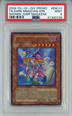 2004 YUGIOH JUMP-EN010 TOON DARK MAGICIAN GIRL ULTRA RARE PSA 9 MINT #41300739 - Image 1