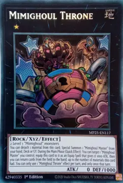 MP25-EN117 MIMIGHOUL THRONE SECRET RARE 1ST ED YuGiOh CARD - Image 1