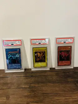 2003 Yu-Gi-Oh! Egyptian God Card Set - PSA 9 - GBI-001/002/003 - Image 1