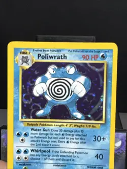Pokemon Card Poliwrath 13/102 Base Set Holo Rare WOTC Played 2 - Image 2