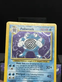 Pokemon Card Poliwrath 13/102 Base Set Holo Rare WOTC Played 2 - Image 3