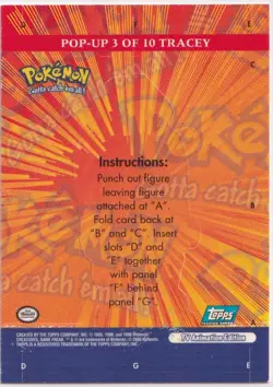 Pokemon Tracey Pop-up Card TOPPS Secret Rare Blue Logo No. 3/10 English - Image 2