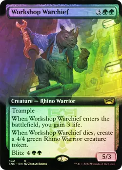MTG FOIL Workshop Warchief Extended Art - Streets of New Capenna #432 - Image 1
