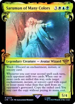 MTG SARUMAN OF MANY COLORS FOIL SHOWCASE SCROLL The Lord of the Rings NM - Image 1