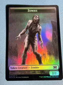 MTG Zombie // Vampire Double-sided Token Foil Double Masters 2x2 NM - Image 1