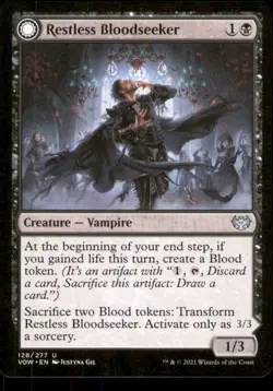 MTG - Restless Bloodseeker Innistrad: Crimson Vow #128 Uncommon LP - Image 1
