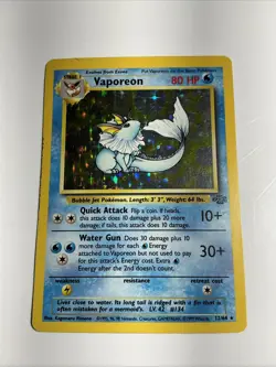 Pokemon TCG Vaporeon Jungle 12/64 Holo 1999-2000 Wizards Base Set Copyright Holo - Image 1