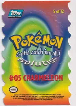 Pokemon Charmeleon #05 Die-Cut TOPPS Secret Rare Blue Logo No. E05/12 English - Image 2