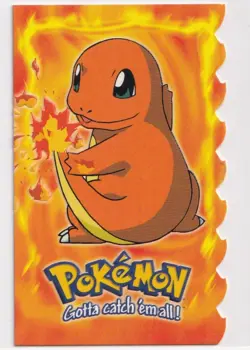 Pokemon Charmander #04 Die-Cut TOPPS Secret Rare Blue Logo No. E04/12 English - Image 1