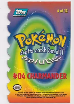 Pokemon Charmander #04 Die-Cut TOPPS Secret Rare Blue Logo No. E04/12 English - Image 2
