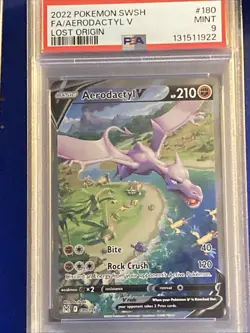 PSA 9 Aerodactyl V 180/196 Mint Lost Origin Alternate Alt Art Pokemon 🔥 - Image 1