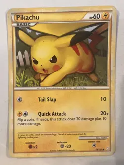 Pikachu 78/123 Common HeartGold SoulSilver Pokemon Card - Image 1