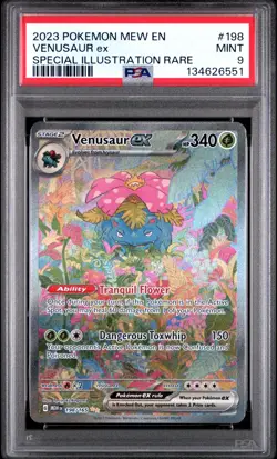2023 POKEMON MEW EN-151 198 VENUSAUR EX SPECIAL ILLUSTRATION RARE PSA 9 MINT - Image 1