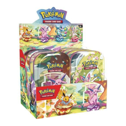 Pokemon Scarlet & Violet Prismatic Evolutions Mini Tin Display Non Shrink Wrappe - Image 1