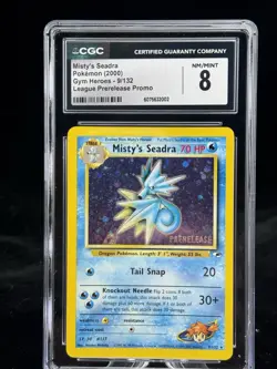 Misty's Seadra #9 Holo Prerelease 2000 Gym Heroes Pokemon CGC 8 💦 - Image 1