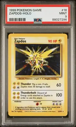 Zapdos Holo - PSA 9 - Base Set Unlimited 16/102 - 1999 - Pokemon Card - Image 1