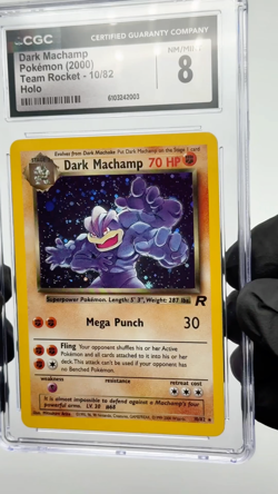 Dark Machamp 10/82 NM/MINT CGC 8 Holo Rare Team Rocket 2000 Vintage Pokemon TCG - Image 2