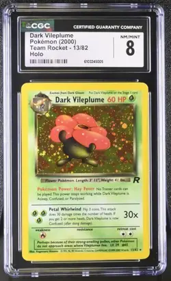 CGC 8 Dark Vileplume 2000 Team Rocket #13/82 Holo Pokemon Card NM/MINT - Image 1