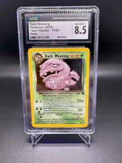 2000 WOTC Pokemon TCG Team Rocket Holo Rare Dark Weezing 14/82 CGC 8.5 - Image 1
